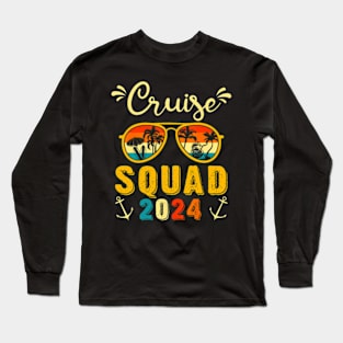 Family Trip Matching Group Travel Vintage Cruise Squad 2024 Long Sleeve T-Shirt